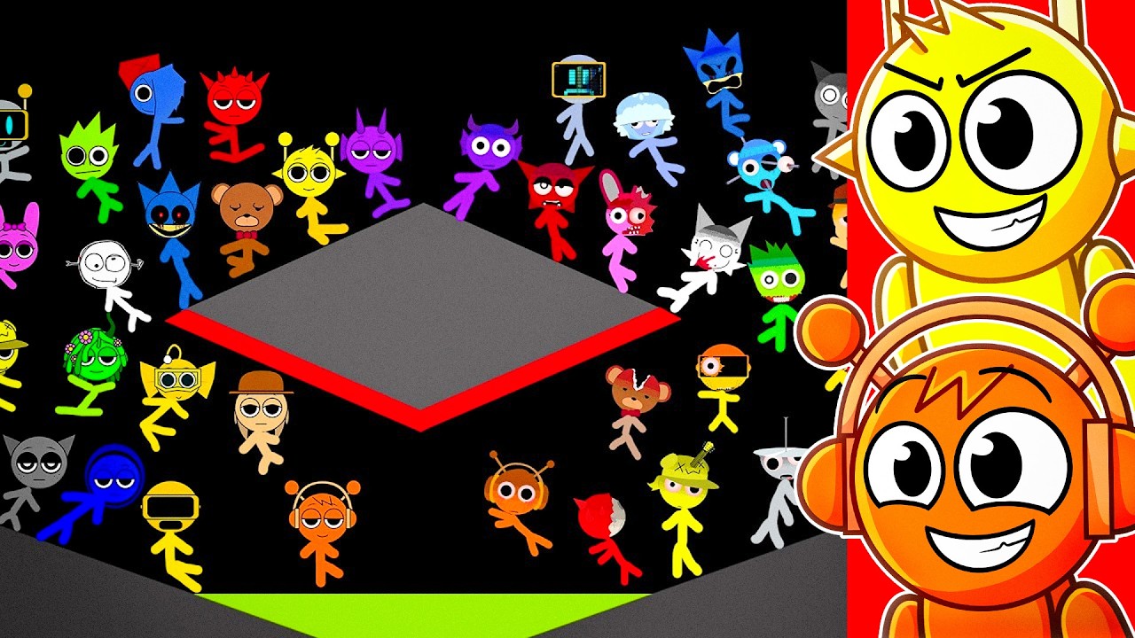 Reacting to SPRUNKI STICKMAN MARBLE RACE!