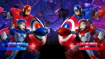 Captain America & Mega Man X VS Captain America & X (Very Hard) - Marvel vs Capcom | 4K UHD Gameplay