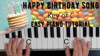 Happy Birthday Song Key of C//EASY Piano Tutorial