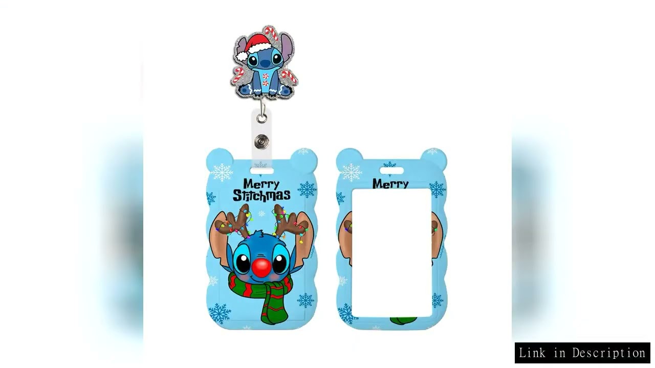 Christmas Disney Stitch Hot Selling Cute Card Badge Holder ID Card Bus Card Holder Reel Clip Lanyard