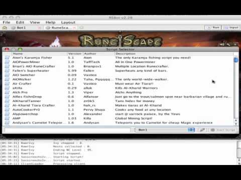 RSbot v2.28 w/ 500 Scripts tutorial