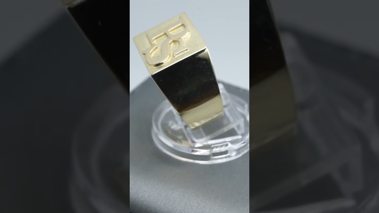 Custom Elegance: 18k Gold Personalized Initial Ring by Art Gold Jewelry