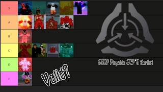My SSRP Playable SCP Tierlist! My SSRP Playable SCP Tierlist!