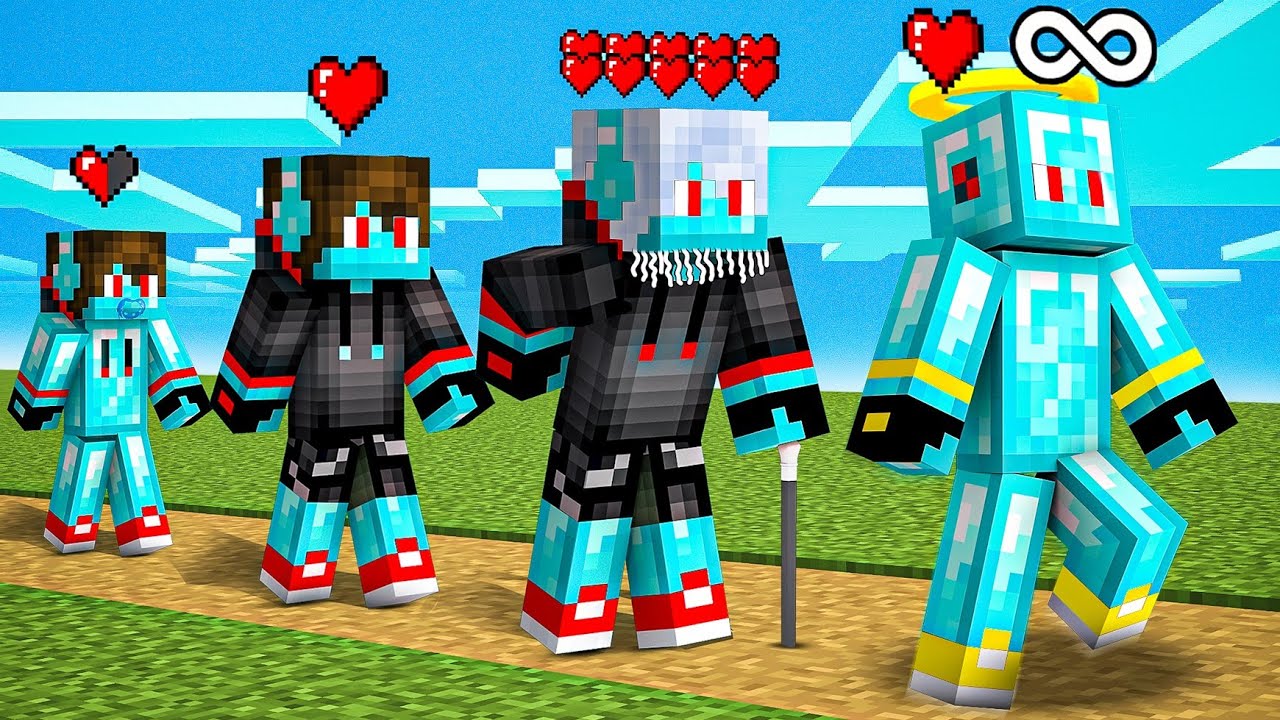 Evolving from Birth to become DIAMOND IMMORTAL In Minecraft !!