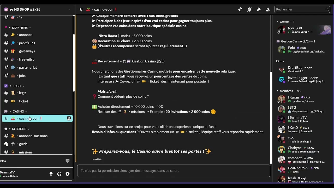 NS Shop Discord Shop Gratuit ou payant link en description