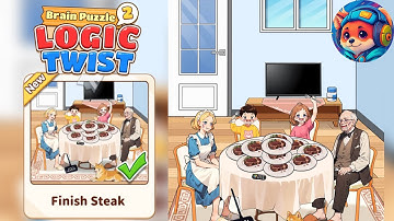 Brain Puzzle 2: Logic Twist Level 71 finish steak | Walkthrough & Solution Mobile 
