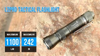 The best Trustfire L2PRO tactical flashlight 1100 lumens range 242 meters