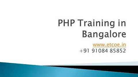 PHP Training in Bangalore - ETCOE IN