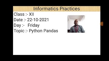 Class XII Informatics Practices 22 10 2021 By Mr  Praveen Singh