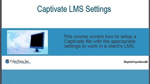 Adobe Captivate LMS Settings