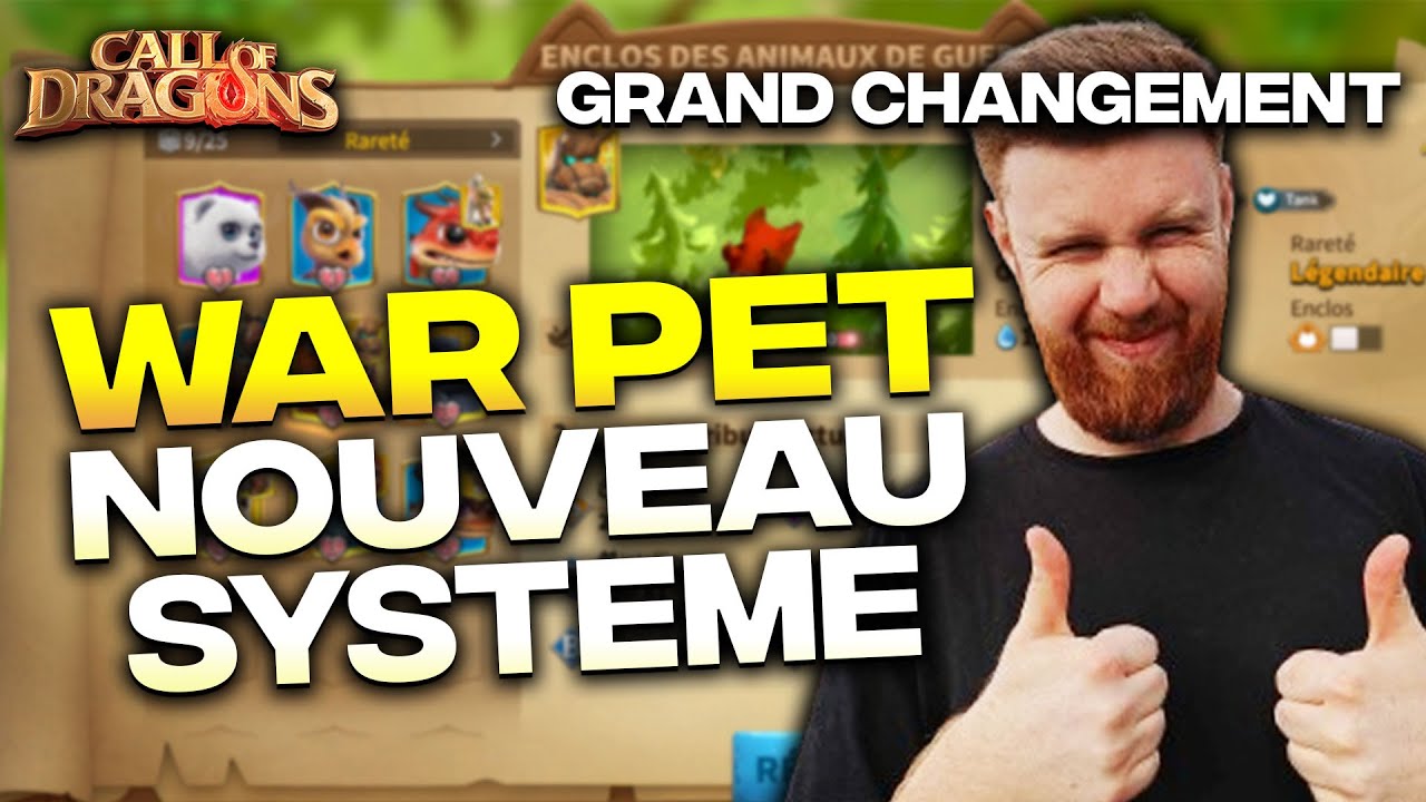 NOUVEAU SYSTEME DES ANIMAUX DE GUERRES ! CALL OF DRAGONS FR - YouTube
