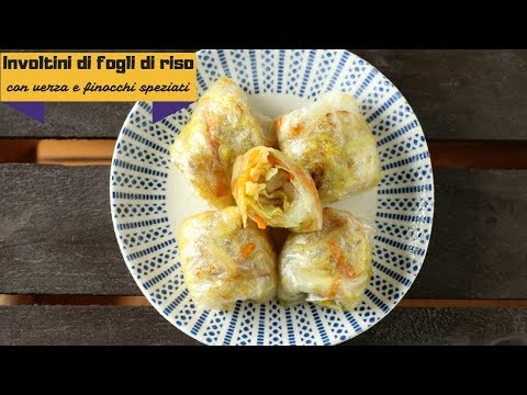 Involtini di fogli di riso cotti con la friggitrice ad aria calda