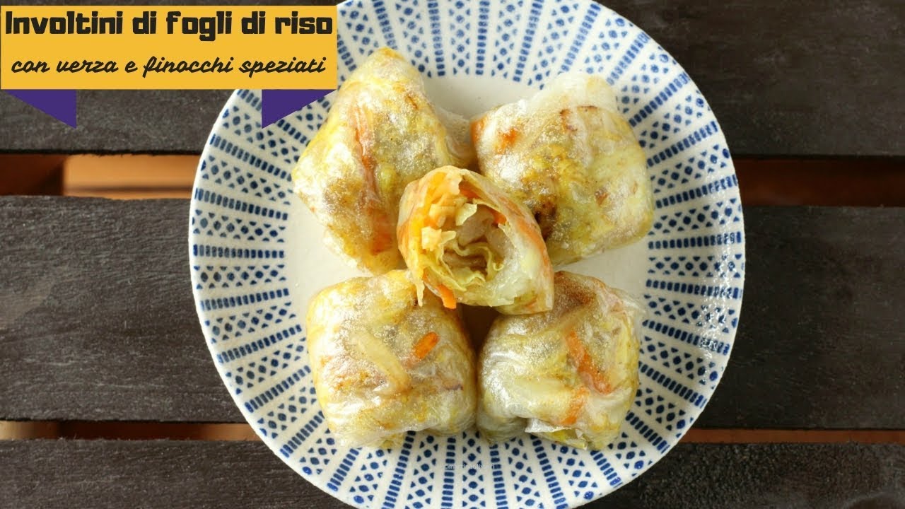 Involtini di fogli di riso cotti con la friggitrice ad aria calda 