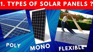 Celebrity Types Of Solar Panels | Mono, Poly, Thinfilm | Material, Appearance, Price, Efficiency, Application. Net Worth