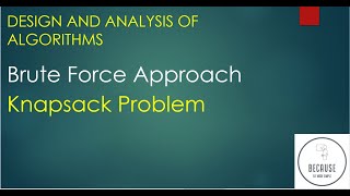 2.1.5. Knapsack Problem - Brute Force in Tamil