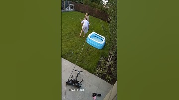 CAUGHT ON CAMERA TRYING TO EMPTY A PADDLING POOL