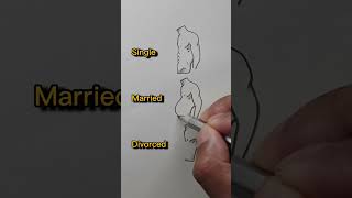 Funny Drawing Status For Single Married & Divorced Peoples 😂Fun Facts | Funny Memes Drawing