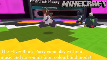 Minecraft - The Hive: Block Party gameplay without music and no sounds (non-colourblind mode)