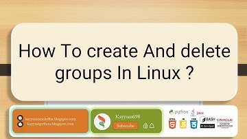 How To create And delete groups In Linux ? #linux