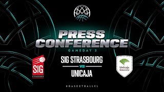 SIG Strasbourg v Unicaja - Press Conference  - Press Conference | BCL 2023