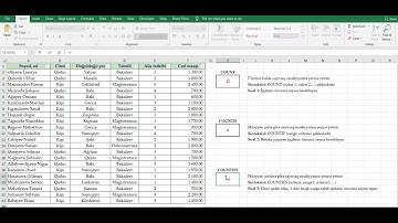 COUNT, COUNTIF, COUNTIFS functions in Excel - COUNT, COUNTIF, COUNTIFS funksiyaları