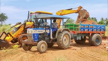 jcb bracken machine loading Swaraj 744 fe tractor | tractor loading videos | Come For Village | CFV