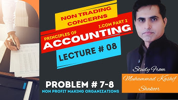 Lecture 8 | i.com 2 accounting chapter 2 problem 7-8 | Non Trading Concerns Class 12