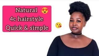 simplest/quickest 4c hairstyle on natural hair #hairtutorial #4chair #hairstyle #viral #trending