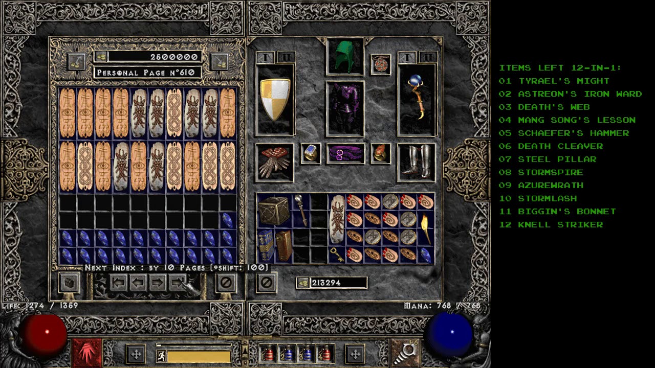 Diablo 2 - 3 sk 20% ld Eschuta's Temper Drop - Holy Grail (Single Player / Plugy)