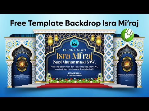 Free Download BACKDROP ISRA MIRAJ 1445 H / 2024 M. - CorelDraw #EdukasiGrafis