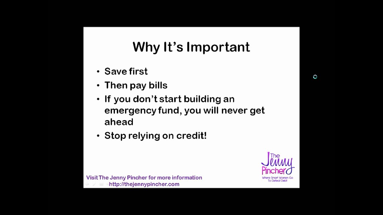 The Jenny Pincher's Money Advice for Women - Why You Should Build An Emergency Fund
