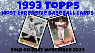 1993 Topps Most Expensive eBay Sales Baseball Cards - November 2024