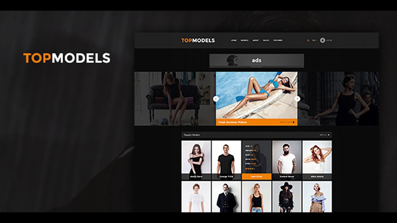 top models directory fashion talent agency themeforest website