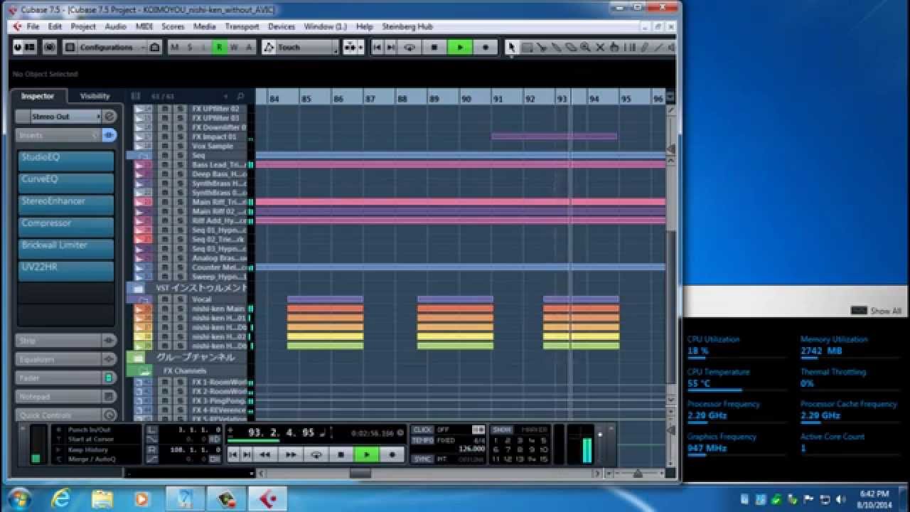 Intel NUC Running Cubase 7.5 - DAW Performance
