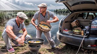 Самая вкусная яичница, приготовленная на глиняной печи!! Липован на рыбалке