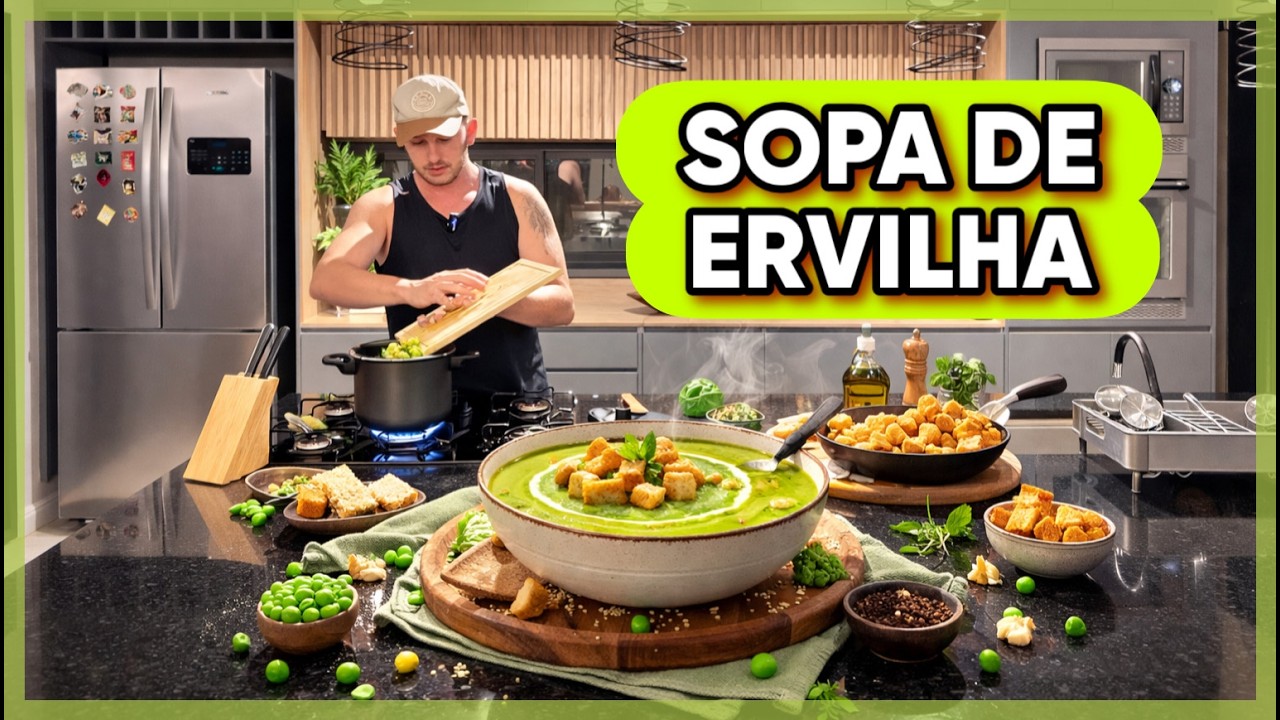 A MELHOR SOPA DE ERVILHA CREMOSA + CROUTONS CASEIROS 😍 | Henrique Buttler