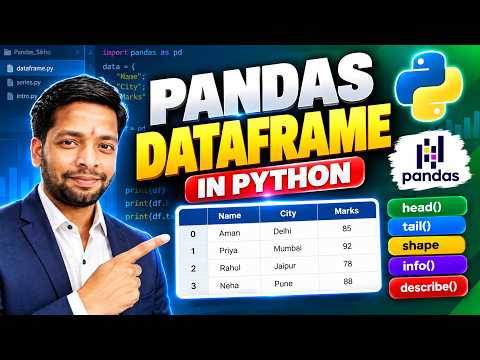 #4 Learn Pandas Series | Pandas DataFrame in Python Hindi | Create DataFrame, head(), tail(), shape