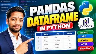 #4 Learn Pandas Series | Pandas DataFrame in Python Hindi | Create DataFrame, head(), tail(), shape