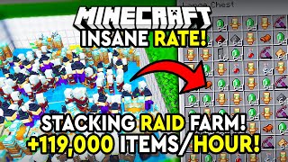 Minecraft Stacking Raid Farm Bedrock Tutorial - 119,000/HR! - MCPE/Xbox/PS/Switch/PC