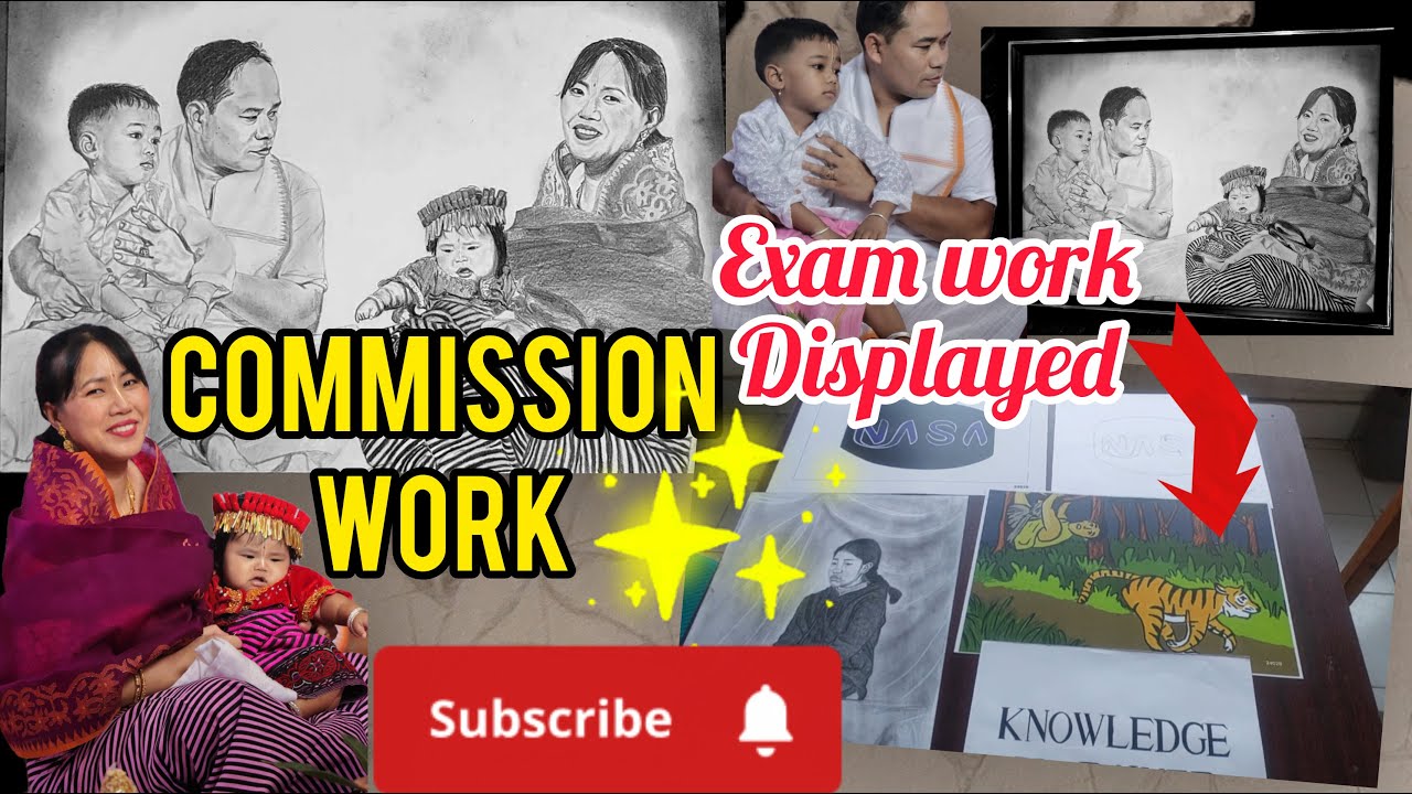 COMMISSION WORK ✍️AND DISPLAYED EXAM ART WORK 🎨 ARTS NEVER STOPS!✨️#25 #art #portrait #portraitfeed