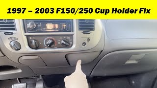 1997 - 2003 F150 F250 Cup Holder Fix. How to repair cup holder that is stuck in the dash.