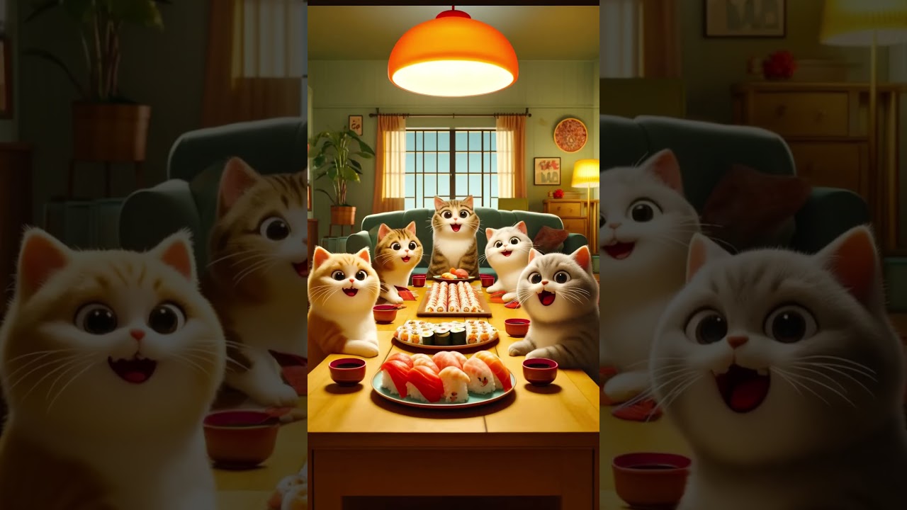 A kitten's journey to becoming a Sushi Chef. Cat animation. Animated Story.