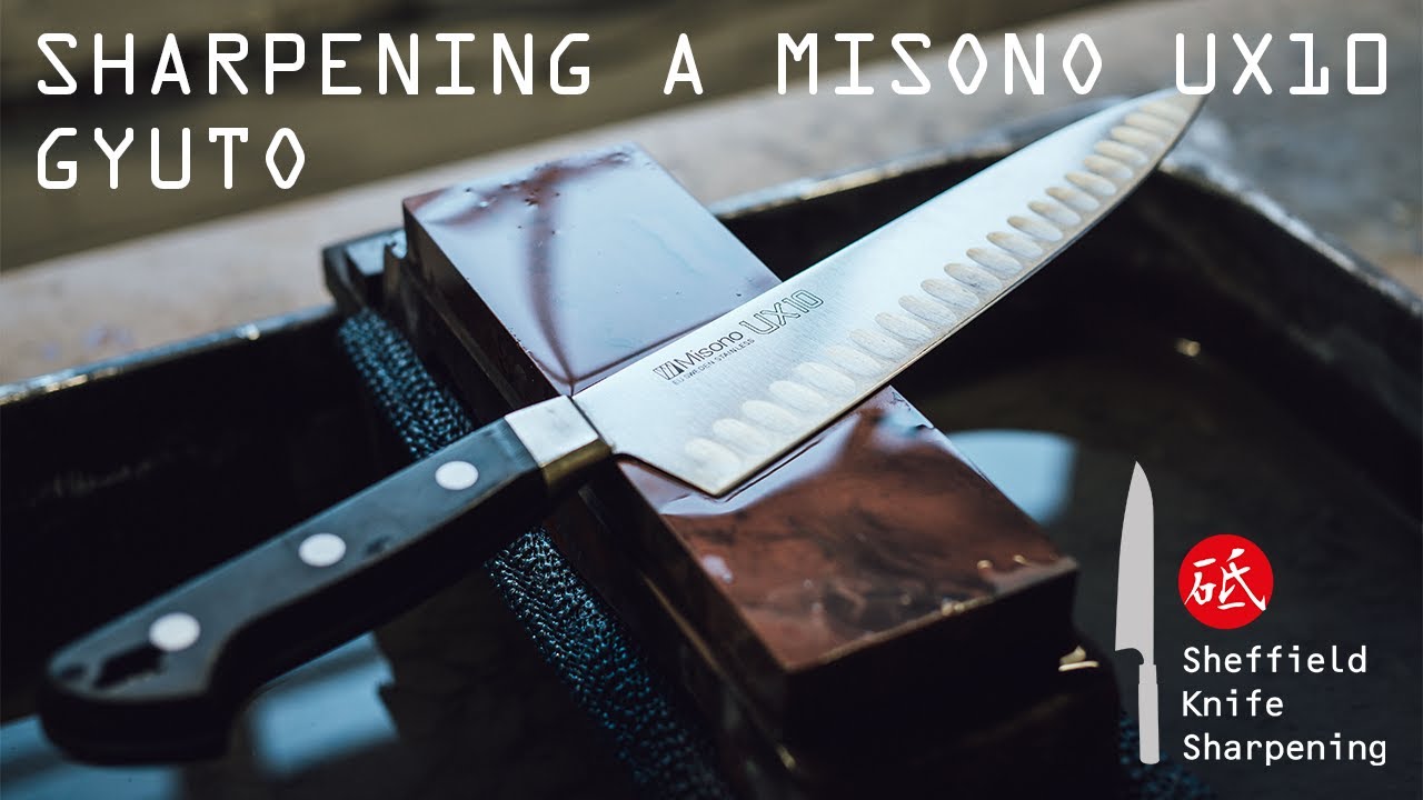 Sharpening a Misono UX10 Gyuto on Japanese Whetstones Full