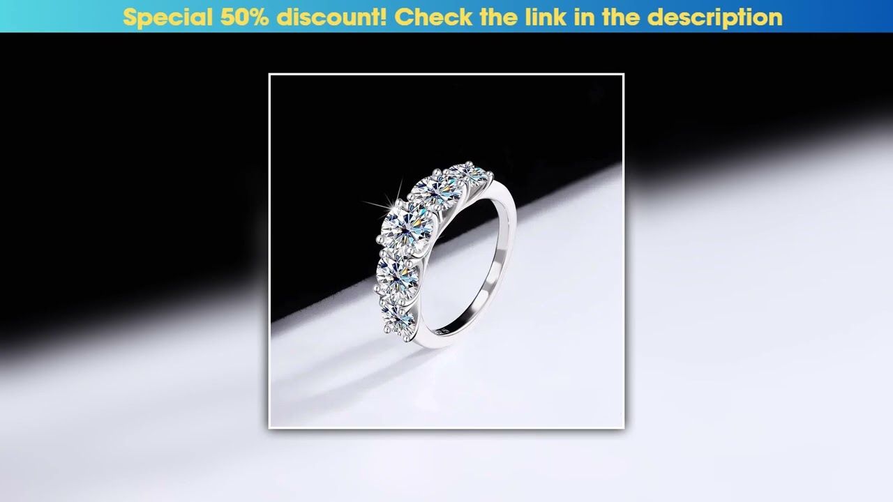 Editor’s Choice Luxury 18K White Gold  Ring Inlay Sparkling 5pcs Diamonds In All 5 Carat VVS1 D Col