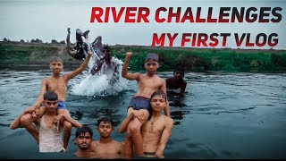 Desi Style Swimming In Fast Flowing River Village River Challenges