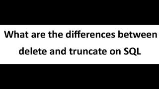 Famous What are the differences between delete and truncate on SQL#Oracle #2024 Profile
