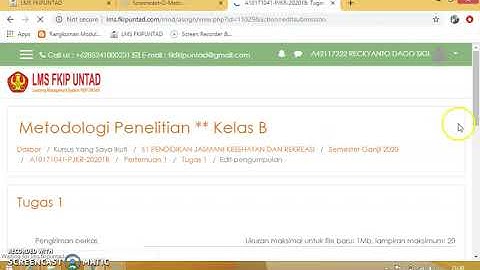 Cara mengirim file tugas Mahasiswa Pada LMS