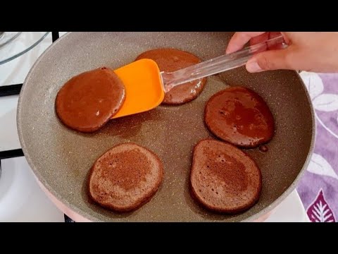 ⏰10 DAKİKADA 👏YUMUŞACIK SÜNGER GİBİ 💯pancake Puf puf KAKAOLU PANKEK👌KAKAOLU PANKEK TARİFİ🍽