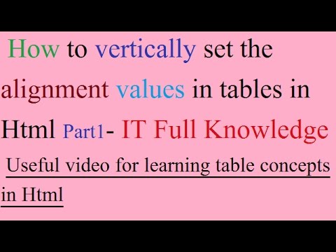 Table Cells Vertical align in Html in hindi Part 1 - YouTube
