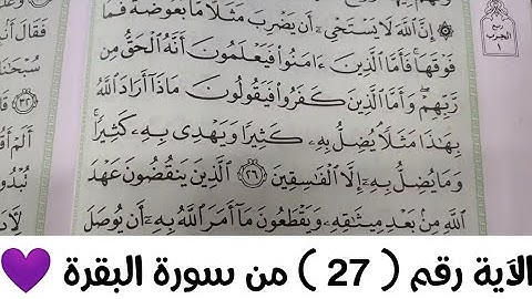 الآية ( ٢٧ )   من سورة البقرة  💜💜